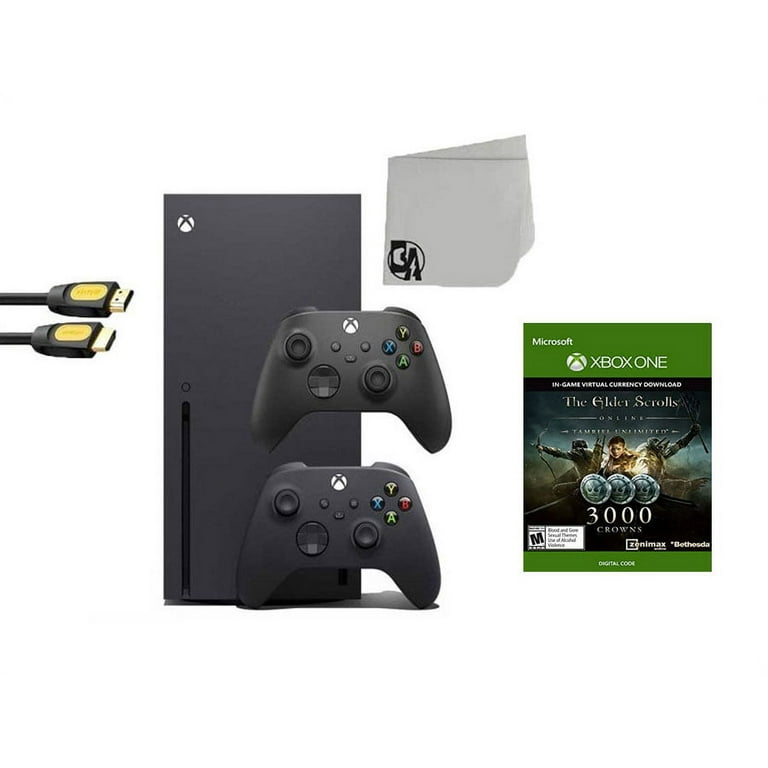 Xbox Series X Video Game Console Black with The Elder Scrolls Online BOLT  AXTION Bundle with 2 Controller Like New