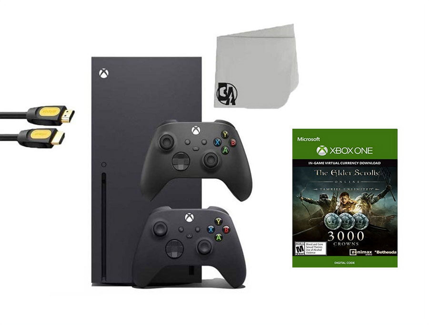 Xbox Series X Video Game Console Black with The Elder Scrolls Online BOLT  AXTION Bundle with 2 Controller Used