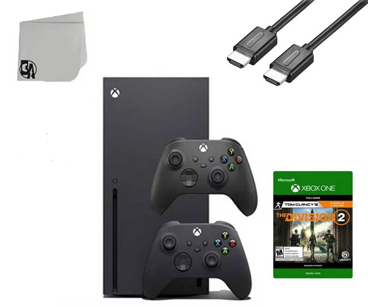 Xbox Series X Video Game Console Black with Tom Clancy's The Division 2  BOLT AXTION Bundle with 2 Controller Like New