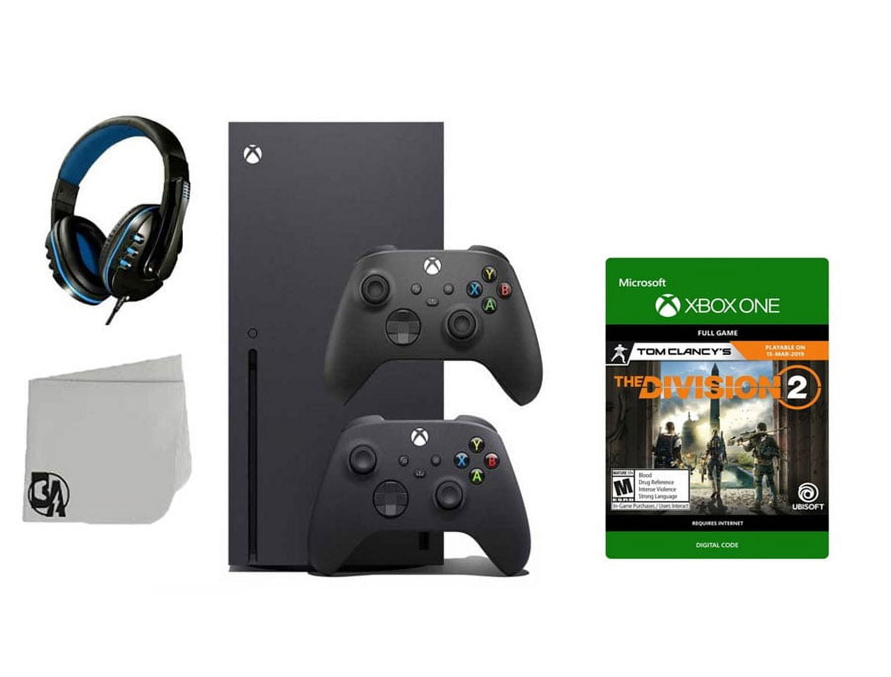 Xbox Series X Video Game Console Black with Tom Clancy's The Division 2  BOLT AXTION Bundle with 2 Controller Like New
