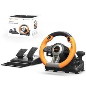 PXN V3 Racing Wheel, 180° Steering Wheel with Linear Pedals and Paddle Shifters, Compatible with Xbox Series X|S, PC, PS4 and Nintendo Switch, Orange