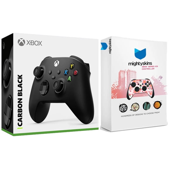Xbox Wireless Controller for Series X, Series S, Windows with MightySkins Custom Skin Code - Carbon Black