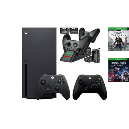 Xbox bundle: Microsoft Xbox Series X 1TB SSD Black Console and Wireless Controller + Watch Dogs: Legion and Assassin's Creed Valhalla+Ozeal Charging Station
