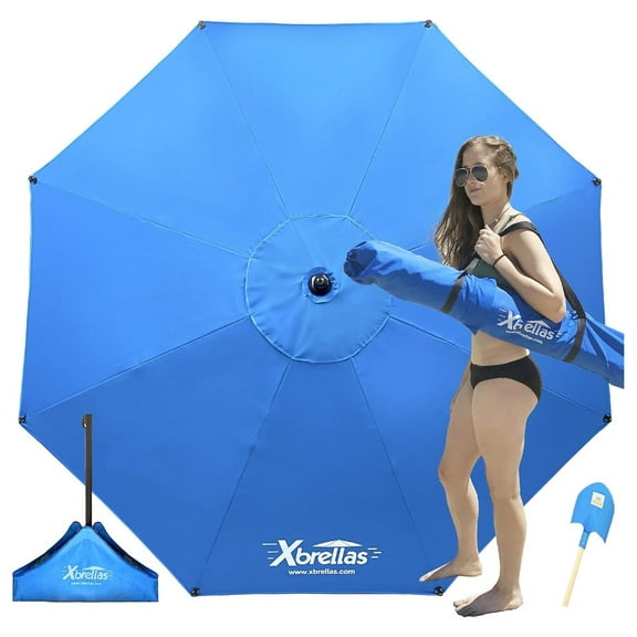 Xbrellas - High Wind Resistant Beach Umbrella Sand Base - 7.5 Round Pending