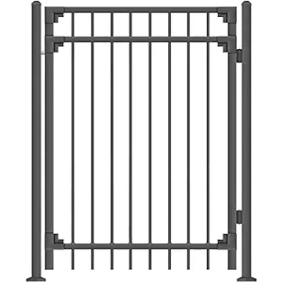 Xcel Cortina Anti Rust Fence Gate, Black Steel, 5' x 4', 3 Count