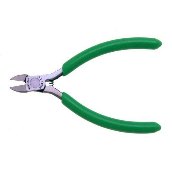 Xcelite MS54V Semi-flush Oval Head Cutter, Diagonal, Flush Jaw, 4" Length, 13/32" Jaw length, Green Cushion Grip, Carded - MS54V