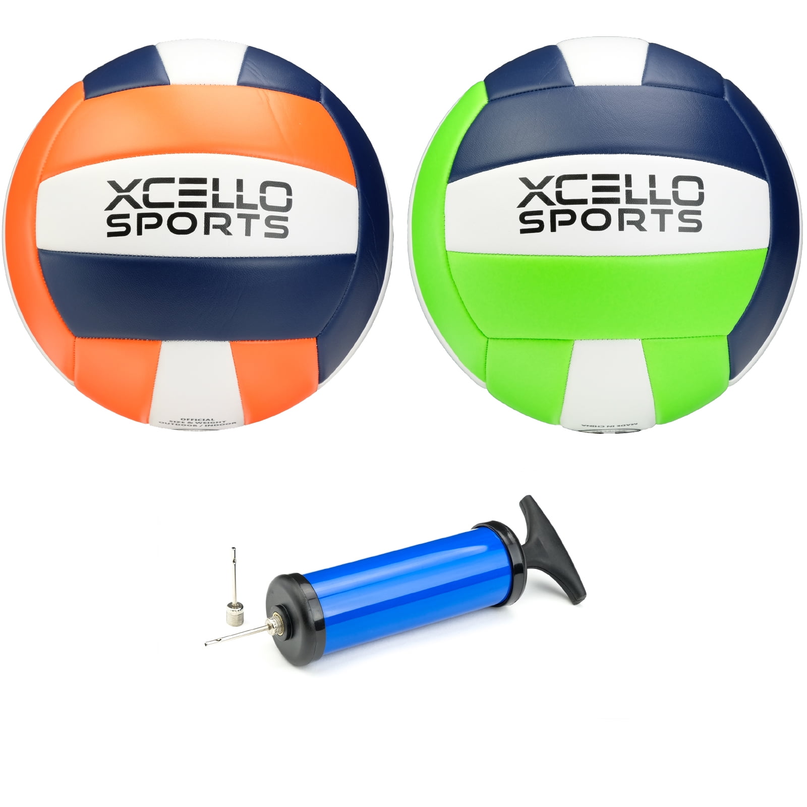 Xcello Sports Regulation Volleyball Assorted Colors with Pump (pack of 2)