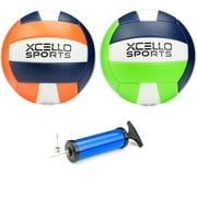 Xcello Sports Regualtion Volleyball Assorted Colors with Pump (Pack of 2)
