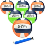 Xcello Sports Regulation Volleyball Assorted Colors with Pump (Pack of 6)