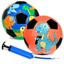 Xcello Sports Size 3 Soccer Ball Made From High Quality TPU - Dino Graphics with Pump (Pack of 2)