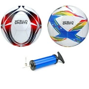 Xcello Sports Soccer Ball Size 5, Soccer Sports Ball with Pump, Ideal for Youth Soccer Ball Players, Multicolor, Size 5, Pack of 2
