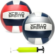 Xcello Sports XS-VB-2-ASST Volleyball Ball, Assorted Graphics Volleyball Set, Sports Balls, Navy/Silver, Navy/Red Pack of 2