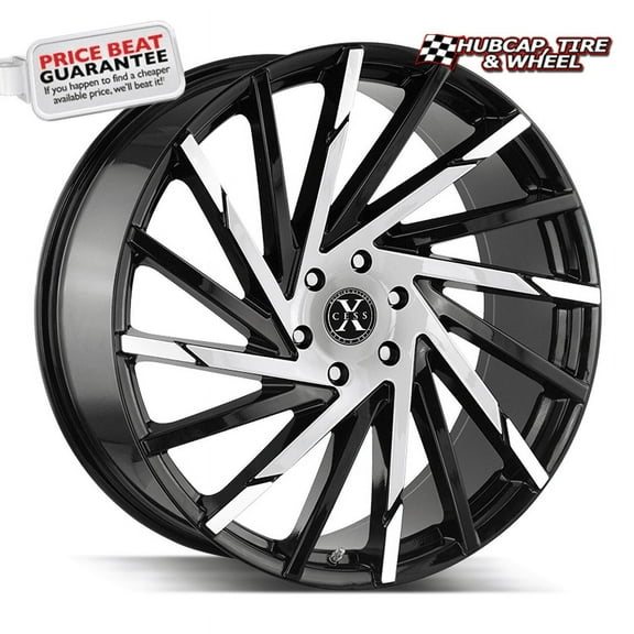 Xcess X02 20X8.5 Gloss Black Machined Custom Wheel- 5x114.3 Bolt Pattern, 35mm Offset