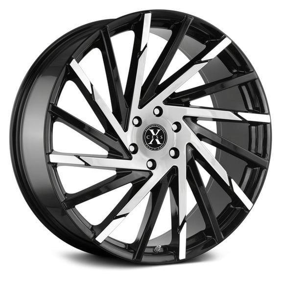 Xcess X02 22X9 Gloss Black Machined Custom Wheel- 5x114.3 Bolt Pattern, 35mm Offset