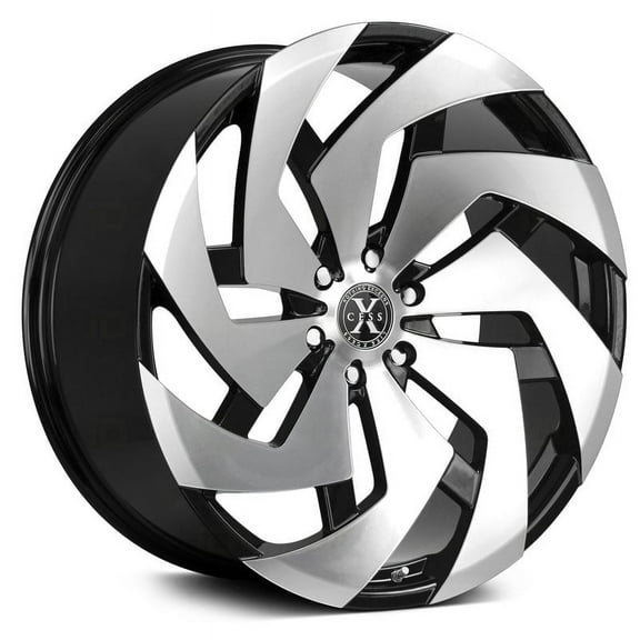 Xcess X04 22X9 Gloss Black Machined Custom Wheel- 5x114.3 Bolt Pattern, 35mm Offset
