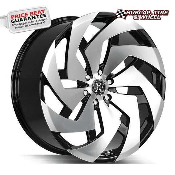 Xcess X04 24X10 Gloss Black Machined Custom Wheel- 6x139.7 Bolt Pattern, 24mm Offset