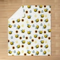 thumbnail image 1 of Xchearser Cute Bee Flannal Throw Blanket Throw 50"x60" Kids Garden Bee Sunflower Plush Blanket for Boys Girls Floral Flowers Decor Fleece Blanket Honey Animal Fuzzy Blanket Bee Gifts, 1 of 6