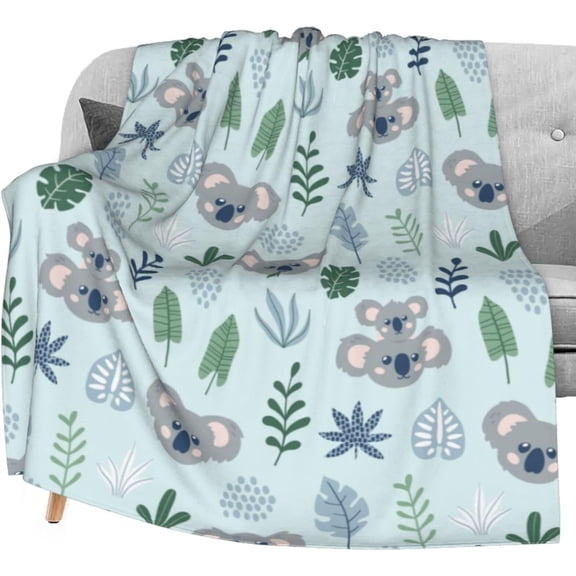 Xchearser Cute Koalas Flannel Fleece Throw Blanket 50"x60" Living Room/Bedroom/Sofa Couch Warm Soft Bed Blanket for Kids Adults All Season
