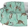 thumbnail image 1 of Xchearser Cute Lemurs Soft Throw Blanket 40"x50" Lightweight Flannel Fleece Blanket for Couch Bed Sofa Travelling Camping for Kids Adults, 1 of 5