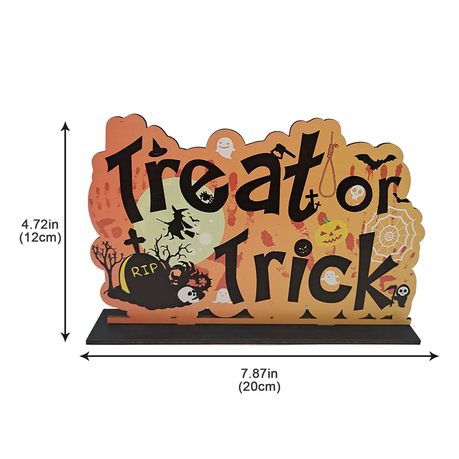 Xchenda Desktop Ornament Halloween Decoration Stand Wooden Table
