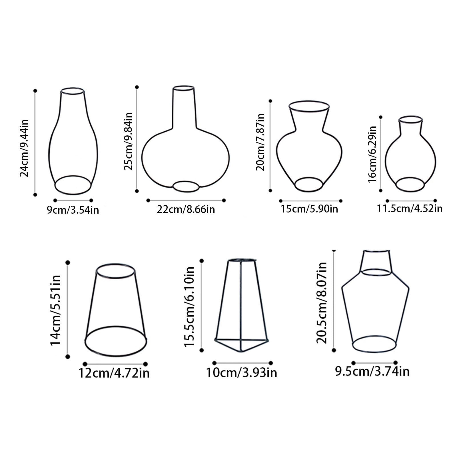 Xchenda Desktop Ornament Minimalist Home Decor Line Retro Vase Metal