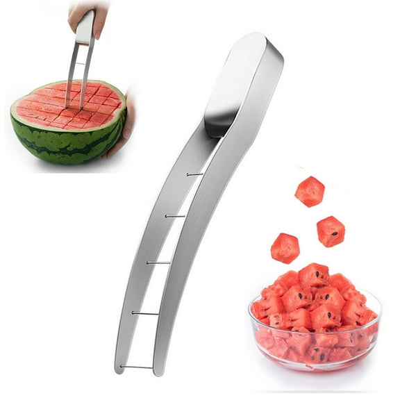 Clearance Peeler under $10,Watermelon Cutter Slicer Stainless Steel Watermelon Cube Cutter Quickly Watermelon Fun Fruit Melon Cutter For Kitchen Gadget