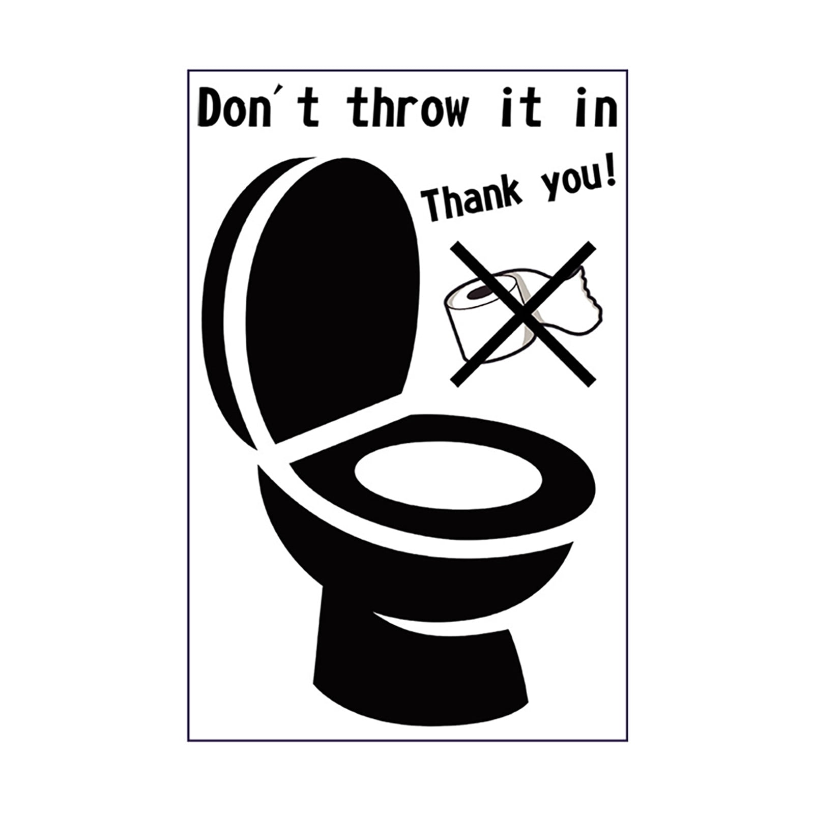 Xchenda Stickers Trash Can Toilet Stickers Prompt Slogan PVC Stickers