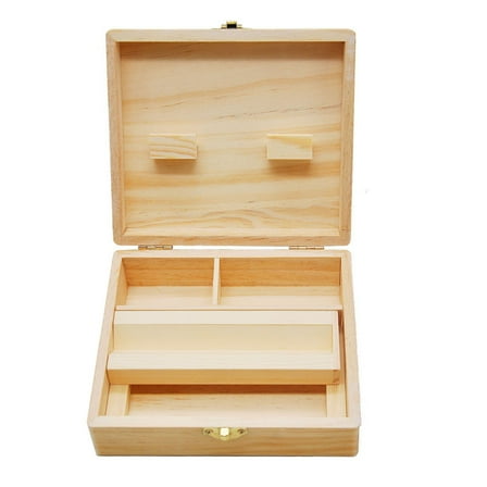 Xchenda Storage Box With Rolling And Tray Perfect Your Organize To Accessories Wood Box Large Housekeeping & Organizers