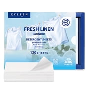 Xcleen Laundry Detergent Sheets Linen 120 Loads, Great for Travel Laundry Strips