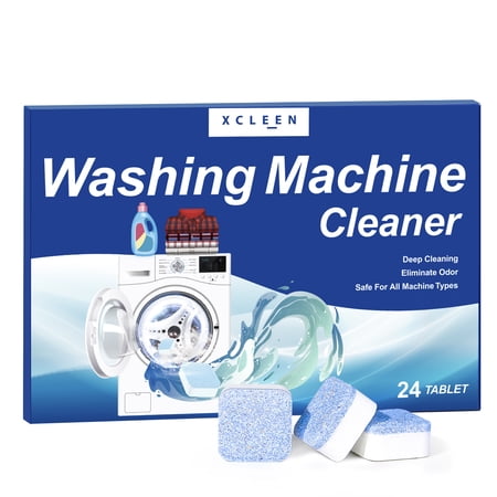 Xcleen Washing Machine Cleaner Tablets 24 Count, Washer Cleaner to Remove Grime Limescale
