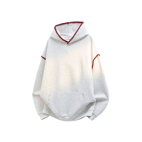 Xcmzpl Big and Tall Hoodies for Men Trendy Long Sleeve Hooded Sweatshirt Loose Casual Solid Color Drop Shoulder Hoodie with Pockets