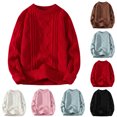 thumbnail image 1 of Xcmzpl Big and Tall Oversized Sweaters Men Crew Neck Textured Knit Pullover Sweaters Solid Loose Fit Fall Sweaters Gifts for Men, 1 of 3