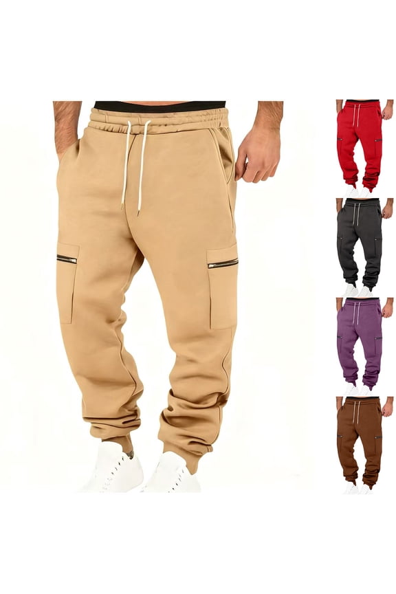 Cargo Sweatpants for Women Thic Fleece Line Cinch Bottom Joggers Elastic Waist Drawstring Track Pants with Pocket M-3XL