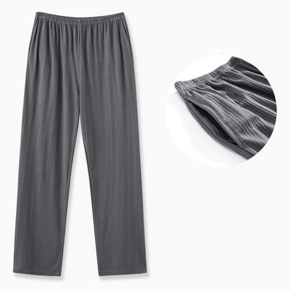 Xcmzpl Cotton Pajama Pants for Men Solid Elastic Waist Baggy Pjs Bottoms Lightweight Fall Sleep Pants Big and Tall Sleepwear with Pocket