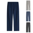 thumbnail image 1 of Xcmzpl Flannel Pajamas Pants for Men Solid Pjs Bottoms Elastic Waist Baggy Straight Leg Sleep Pants Soft Loungewear Sleepwear, 1 of 3