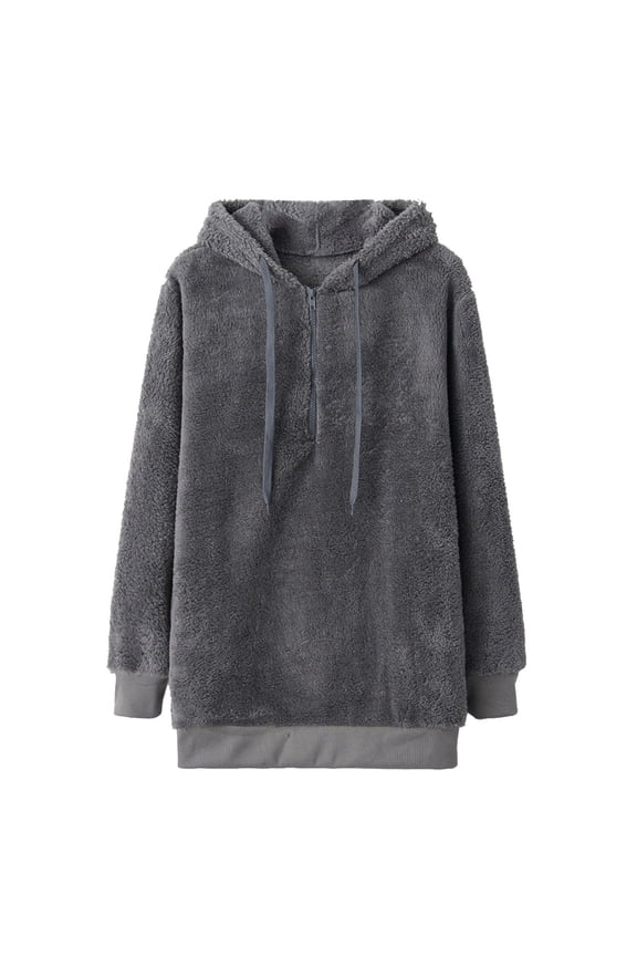 Fleece Hoodies for Women Basic Solid Color Hooded Sweatshirt Athletic Pullover Tops Dressy Casual Long Sleeve Shirts Fall Fashion