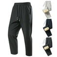 thumbnail image 1 of Xcmzpl Fleece Lined Winter Pants for Men Sherpa Thermal Hiking Pants Elastic Waist Solid Straight Leg Pants with Pockets, 1 of 4