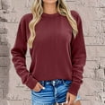 thumbnail image 1 of Xcmzpl Fleece Sweatshirts for Women Loose Fit Solid Color Crewneck Sweatshirt Athletic Sweater Tops Dressy Casual Long Sleeve Blouses Fall Clothes, 1 of 6