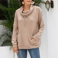 thumbnail image 1 of Xcmzpl Fleece Sweatshirts for Women Plus Size Solid Color Round Neck Sweatshirt Trendy Sweater Tops Tunic Long Sleeve T-shirts Fall Clothes, 1 of 7