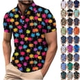 thumbnail image 1 of Xcmzpl Golf Shirts for Men Moisture Wicking Hawaiian Shirts Boho Floral Print Short Sleeve T Shirts Lightweight Summer Beach Tops, 1 of 6