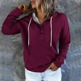 thumbnail image 1 of Xcmzpl Hoodies for Women Basic Solid Color Hooded Sweatshirt Athletic Pullover Tops Work Long Sleeve Blouses Early Fall Fashion, 1 of 5