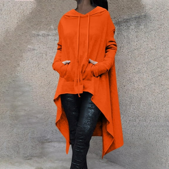 Xcmzpl Hoodies for Women Basic Solid Color Hooded Sweatshirt Fashion Pullover Tops Comfort Long Sleeve T-shirts Early Fall Fashion