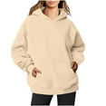 thumbnail image 1 of Xcmzpl Hoodies for Women Casual Solid Color Hooded Sweatshirt Athletic Pullover Tops Work Long Sleeve T-shirts Winter Fashion, 1 of 4