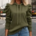 thumbnail image 1 of Xcmzpl Hoodies for Women Cute Solid Color Hooded Sweatshirt Athletic Sweater Tops Work Long Sleeve T-shirts Fall Clothes, 1 of 4