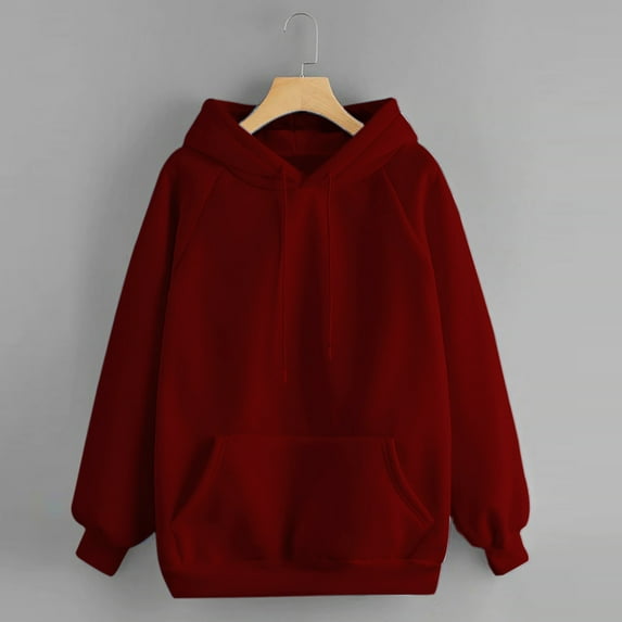 Xcmzpl Hoodies for Women Cute Solid Color Hooded Sweatshirt Trendy Pullover Tops Work Long Sleeve Shirts Winter Fashion