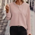 thumbnail image 1 of Xcmzpl Hoodies for Women Loose Fit Solid Color Hooded Sweatshirt Fashion Pullover Tops Soft Long Sleeve T-shirts Early Fall Fashion, 1 of 6