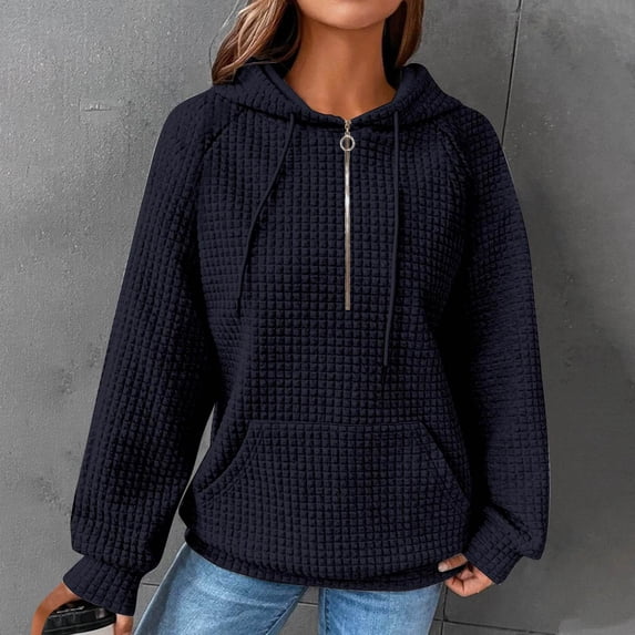 Xcmzpl Hoodies for Women Plus Size Solid Color Hooded Sweatshirt Fashion Sweater Tops Comfort Long Sleeve Blouses Fall Fashion