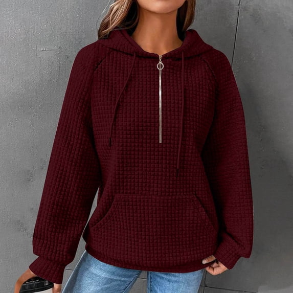 Xcmzpl Hoodies for Women Plus Size Solid Color Hooded Sweatshirt Fashion Sweater Tops Comfort Long Sleeve Blouses Fall Fashion