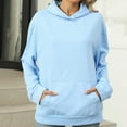thumbnail image 1 of Xcmzpl Hoodies for Women Plus Size Solid Color Hooded Sweatshirt Holiday Pullover Tops Tunic Long Sleeve T-shirts Early Fall Fashion, 1 of 5