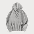 thumbnail image 1 of Xcmzpl Hoodies for Women Plus Size Solid Color Hooded Sweatshirt Lightweight Sweater Tops Cotton Long Sleeve T-shirts Fall Fashion, 1 of 5